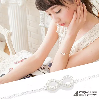 維克維娜 愛的無限大。符號造型水鑽 927純銀手鍊