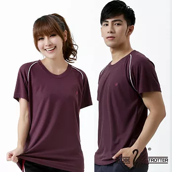 【遊遍天下】台灣製中性款涼感圓領吸濕排汗機能衫(S0707)M紫色