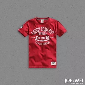 【JOE & WEI】破版印字貼布短TEE(3色)-M-XLL紅