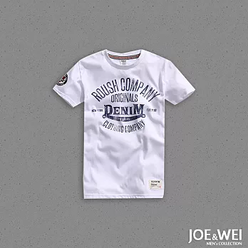 【JOE & WEI】破版印字貼布短TEE(3色)-M-XLL白