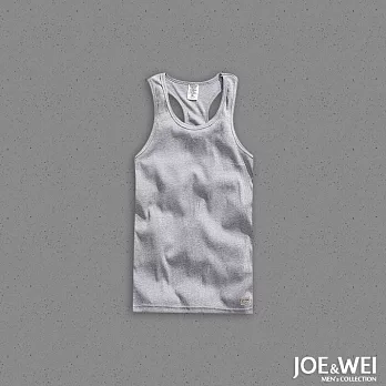 【JOE & WEI】基本款螺紋挖背背心(3色)-M-XL M灰