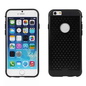 【BIEN】iPhone 6 Plus/6s Plus 新潮洞洞盔甲軟硬質手機殼(黑)