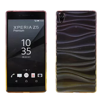 【BIEN】SONY Xperia Z5 Premium 波浪漸層彩透軟質手機殼(粉紅)