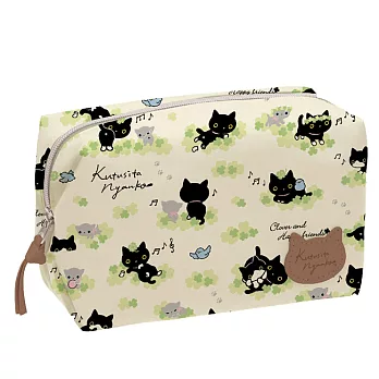 San-X 小襪貓貓朋友幸運草系列防水化妝包