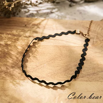 【卡樂熊】 韓版氣質波浪造型短鍊/頸鍊/鎖骨鍊-黑色