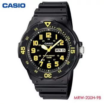 卡西歐CASIO MRW-200H-9B 防水100M運動潛水錶