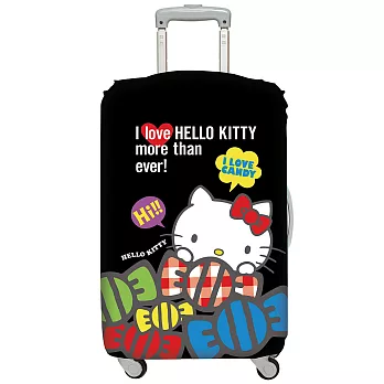 LOQI 行李箱套│Hello Kitty酷黑【L 號】