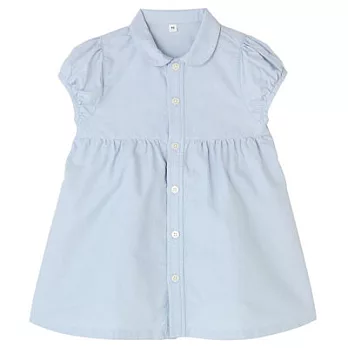 [MUJI無印良品]幼兒有機棉牛津布洋裝淺藍80淺藍