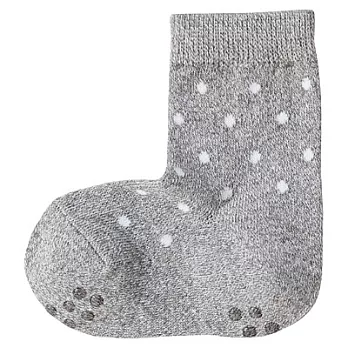 [MUJI無印良品]幼兒棉混水玉直角短襪11~13cm銀灰紋樣