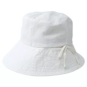 [MUJI無印良品]法國亞麻可摺疊有簷帽柔白