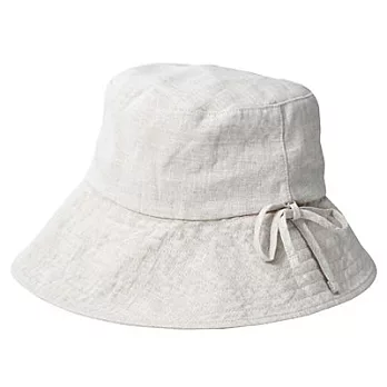 [MUJI無印良品]法國亞麻可摺疊有簷帽米色