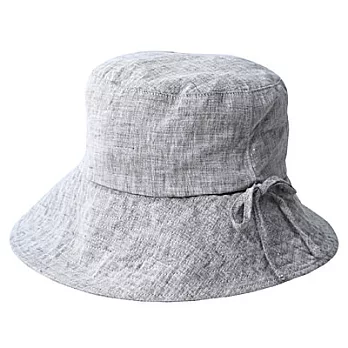 [MUJI無印良品]法國亞麻可摺疊有簷帽灰白