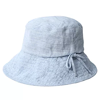 [MUJI無印良品]法國亞麻可摺疊有簷帽淡藍