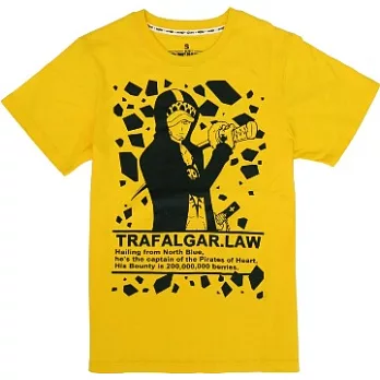 航海王-潮流T-shirt(托拉法爾加‧羅)S黃色