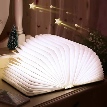 歐式創意木質LED摺疊書燈暖光
