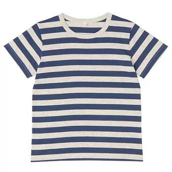 [MUJI無印良品]兒童有機棉每日兒童服橫紋短袖T恤110藍橫紋