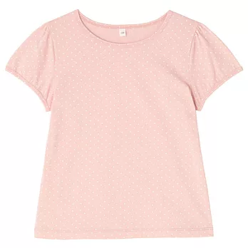 [MUJI無印良品]兒童有機棉每日兒童服公主袖T恤120淺粉紋樣