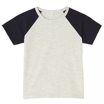 [MUJI無印良品]兒童有機棉每日兒童服配色短袖T恤110淺灰