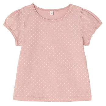 [MUJI無印良品]幼兒有機棉每日兒童服公主袖T恤80淺粉紋樣