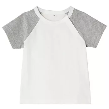 [MUJI無印良品]幼兒有機棉每日兒童服配色短袖T恤80柔白