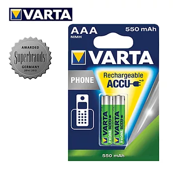 VARTA德國華達 電話專用4號(AAA)充電電池58397-2 (2入裝)