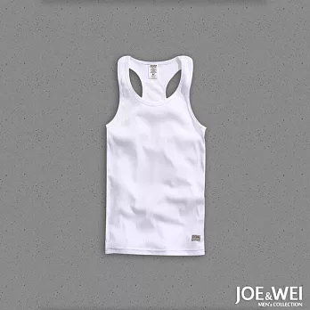 【JOE & WEI】基本款螺紋挖背背心(白色)-M-XL M白