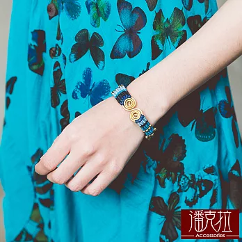 【潘克拉Accessories】泰國編織手鍊(2色)-F　藍