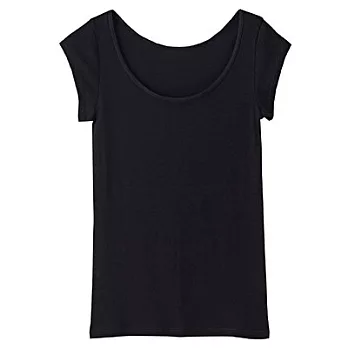 [MUJI無印良品]女棉質(抗菌防臭)涼感法式袖衫S黑色