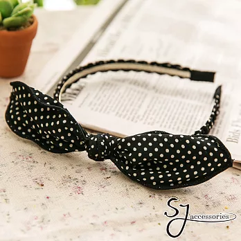 【SJ】美式鄉村點點蝶結編織髮箍-造型點點