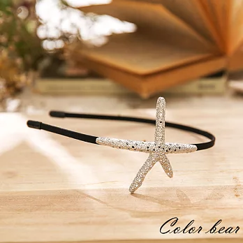 【卡樂熊】甜美海洋五角金屬海星髮箍-銀色