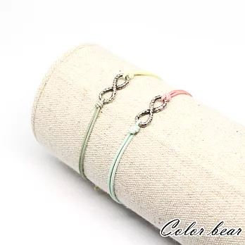 【卡樂熊】簡約漸層雙色無限線繩造型手鍊-綠粉