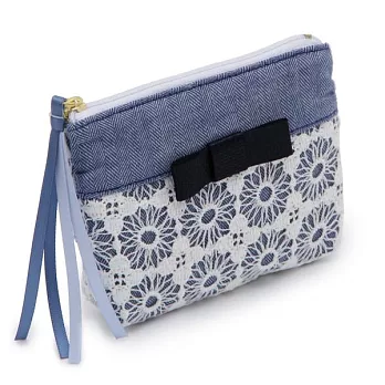 【Afternoon Tea】蕾絲花緞面紙化妝包 海軍藍