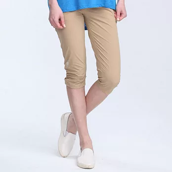 TOP GIRL-抽皺七分運動褲S卡其