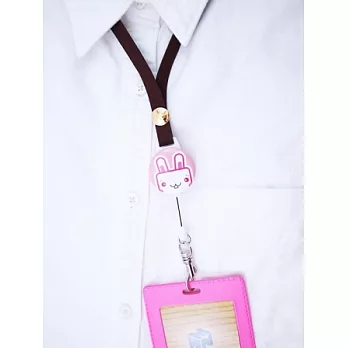 馬卡龍戴式伸縮識別證--粉嫩清新,小動物伸縮識別證粉嫩小兔
