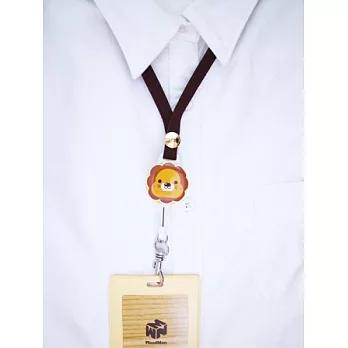 馬卡龍戴式伸縮識別證--陽光好朋友,伸縮識別證陽光小獅