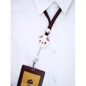 馬卡龍戴式伸縮識別證--溫和系,小動物伸縮識別證溫和小羊