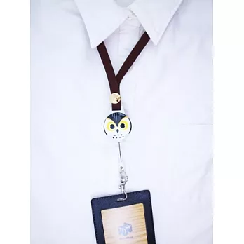 馬卡龍戴式伸縮識別證--貓頭鷹家族,伸縮識別證黑美鷹