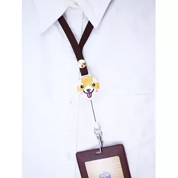 馬卡龍戴式伸縮識別證--寵物小天地,伸縮識別證柴犬