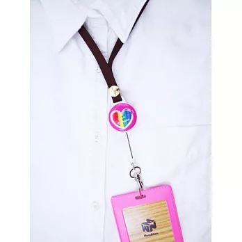 馬卡龍戴式伸縮識別證--悠遊生活,伸縮識別證彩虹愛心