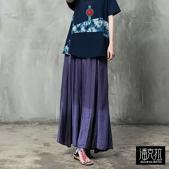 【潘克拉】多段漸層長裙(2色)-F　FREE紫