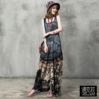 【潘克拉】手工蠟染背心洋裝-F FREE染色