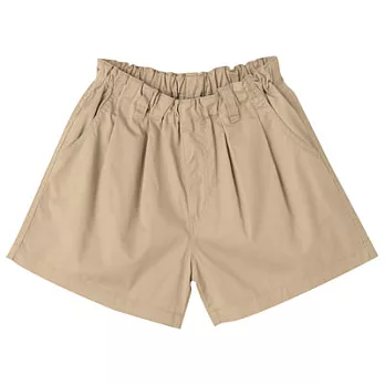[MUJI無印良品]兒童棉混高密織短褲110米色