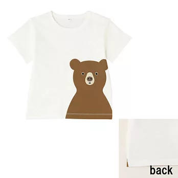 [MUJI無印良品]幼兒有機棉印花T恤80熊