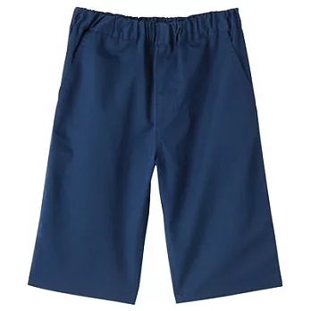 [MUJI無印良品]兒童棉混高密織五分褲110藍色