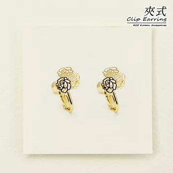 【安珂ECO正韓飾品】小王子的玫瑰花園 夾式耳環(螺旋夾)如圖