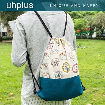 uhplus 小旅行束口立背包 Basic - 愛麗絲的瘋狂下午茶(米)
