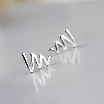 AmaZing 北歐極簡風-新潮經典時尚風曲線光面925銀耳針