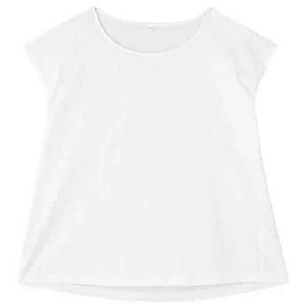 [MUJI無印良品]女天絲棉針織拼接套衫L白色