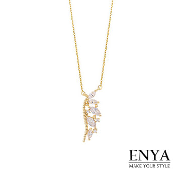 Enya★精靈羽翼水鑽項鍊金色