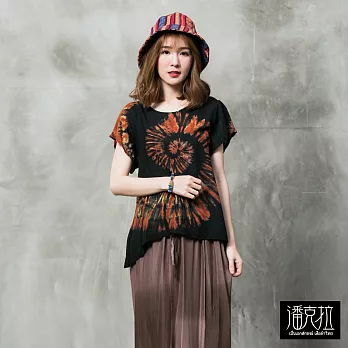 【潘克拉】全綁染短T(2色)-F FREE黑